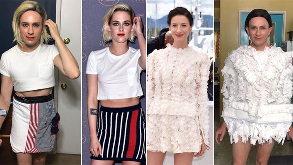 Hace un Kristen Stewart con dos camisas y de Caitriona Balfe con pañuelos de papel