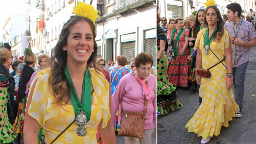 Anabel Pantoja eligió se vistió amarillo para la romería