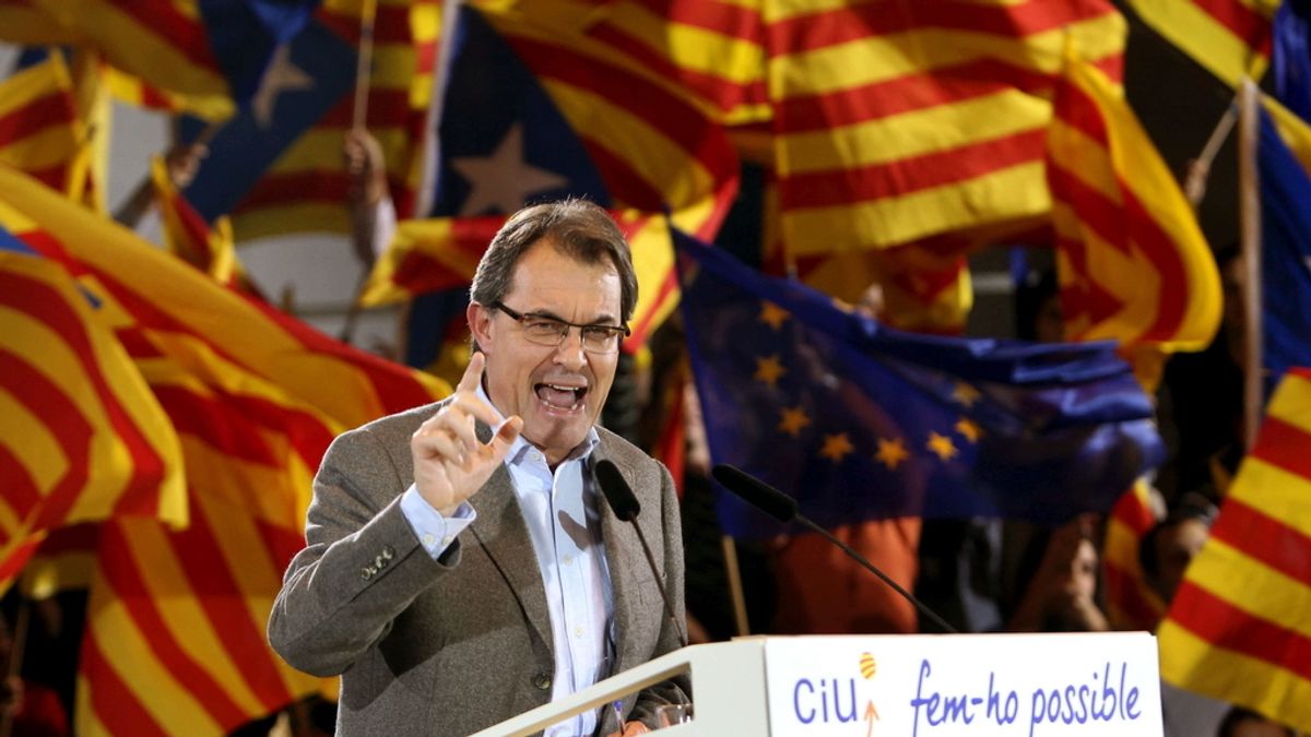 Artur Mas durante el acto electoral celebrado hoy en Sabadell (Barcelona). Foto:EFE