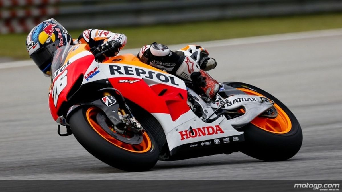 Dani Pedrosa rodando en la segunda tanda de Test en Sepang