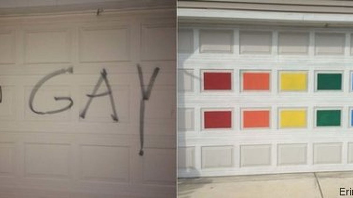 Pinta su garaje con los colores del arcoíris como respuesta a la homofobia