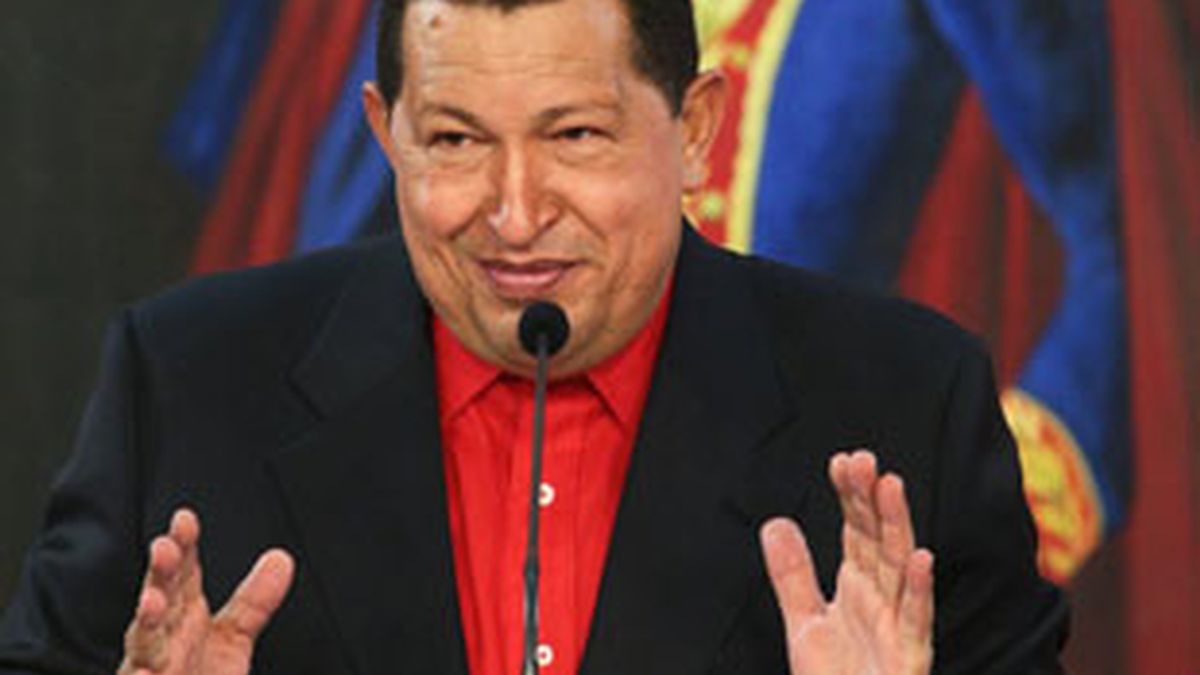 El presidente venezolano, Hugo Chávez, durante un acto oficial. Foto: EFE.
