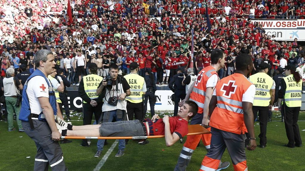 Así ha sido el accidente en el estadio El Sadar de Pamplona
