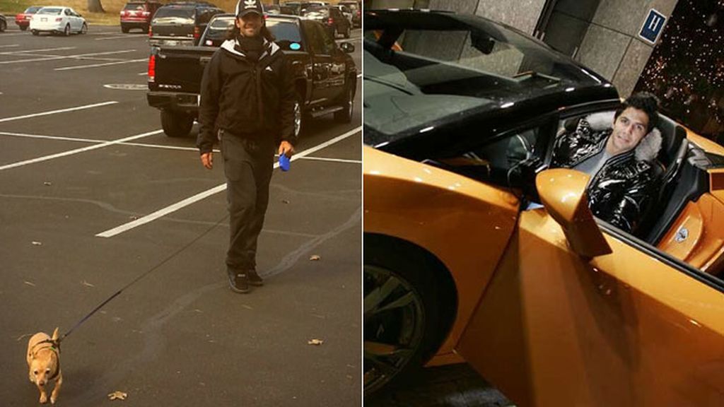 Amante de los coches deportivos y de su perro