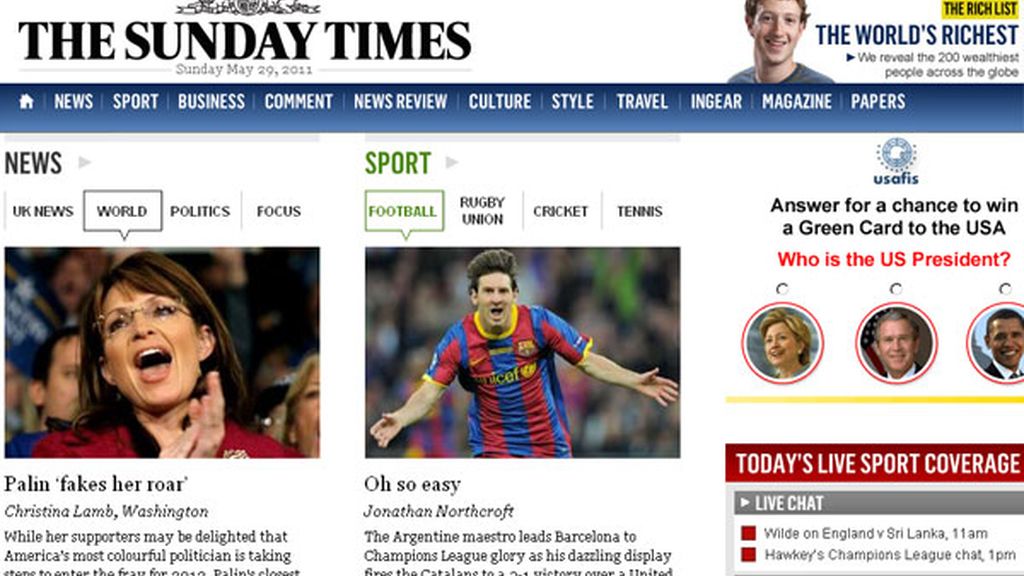 The Sunday Times: "El equipo de ensueño de Europa destruye al United"