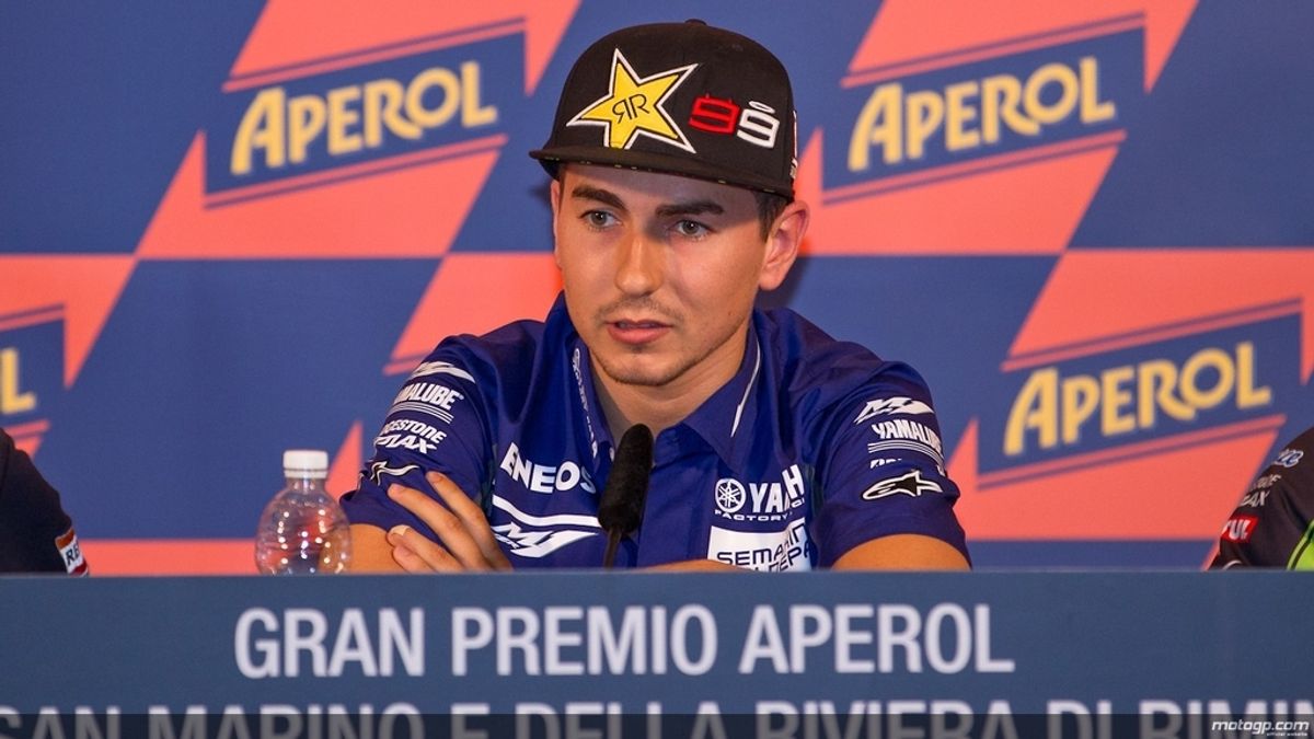 Jorge Lorenzo en la rueda de prensa del GP de San Marino