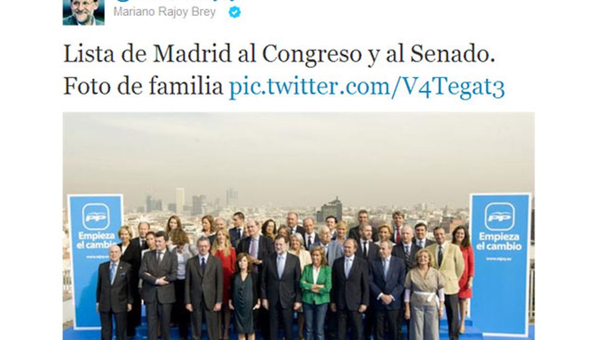La boina de contaminación de Madrid, en la foto de familia de Rajoy en Twitter