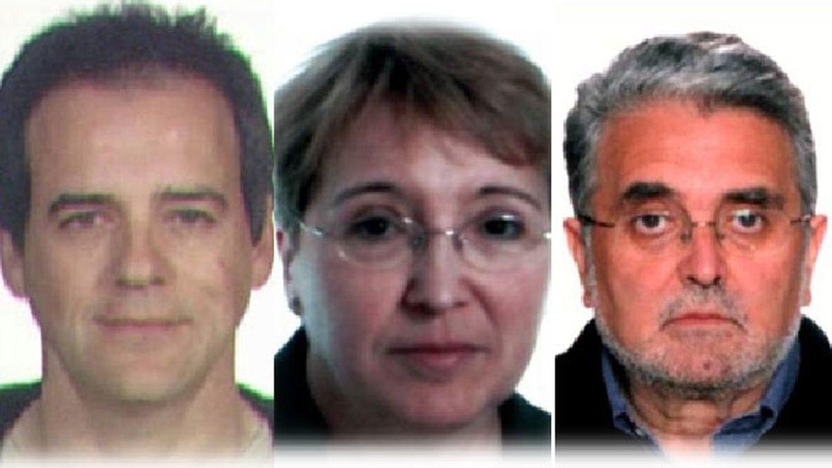 Vicente Sarasa (Izquierda), Manuela Ontanilla (centro) y José Antonio Ramón Teijelo (derecha), secuestradores de Publio Cordón.