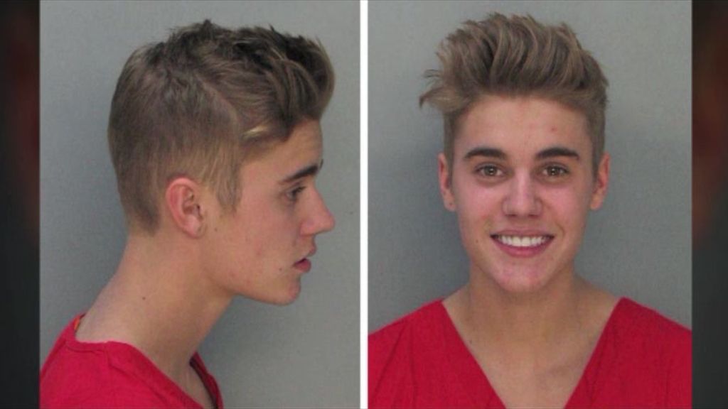 La ficha policial de Justin Bieber