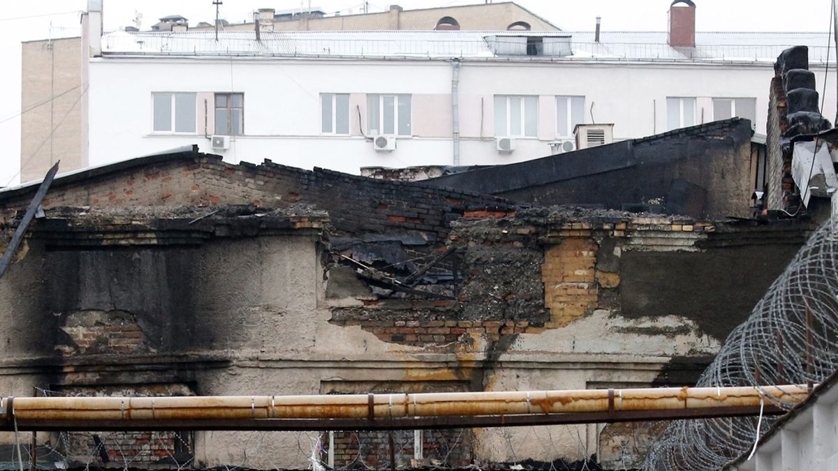 Fábrica quemada en Moscú