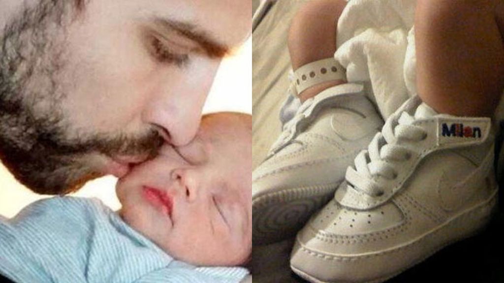 Los pies de Milan, la primera de las muchas fotos que Piqué colgó en twitter