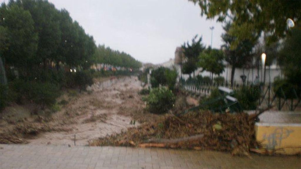 Lluvias torrenciales en Villanueva del Trabuco (Málaga)