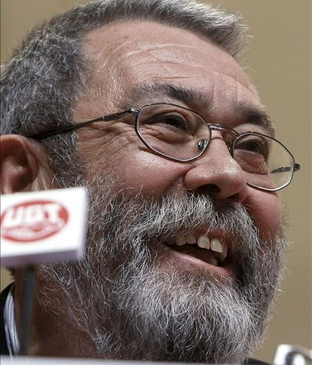 El recién reelegido secretario general de la UGT, Cándido Méndez, tras el congreso de ayer en Madrid. EFE