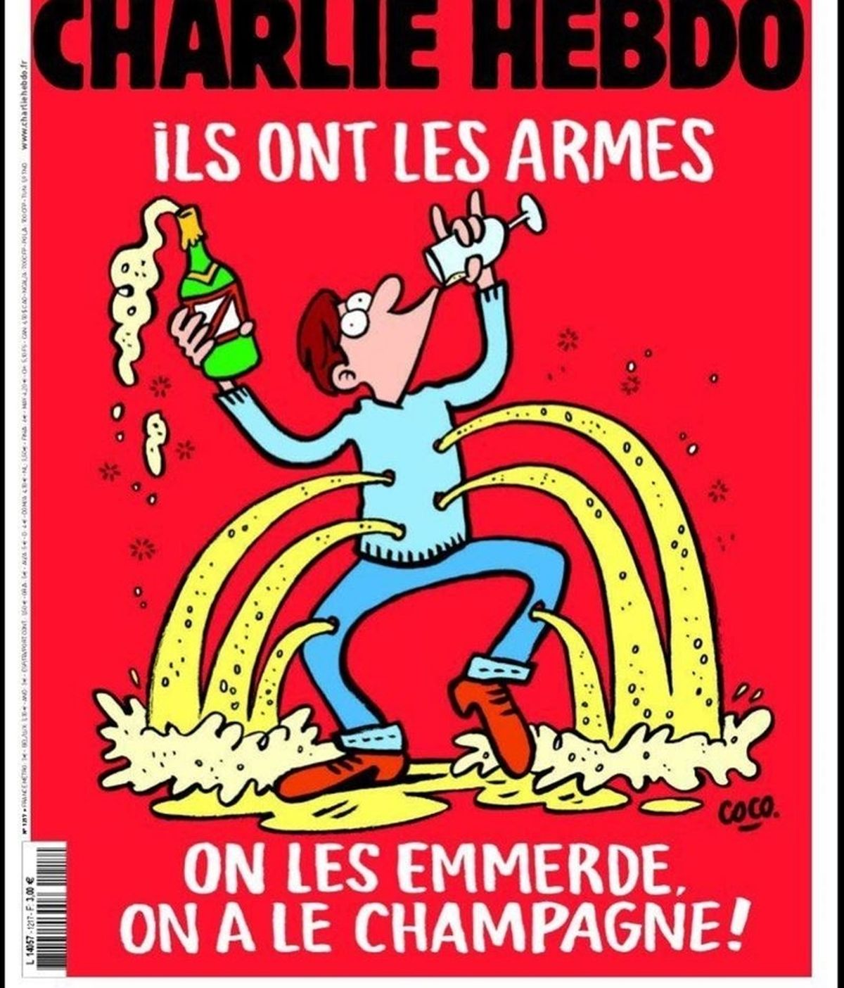 Portada de la revista satírica Charlie Hebdo para el miércoles