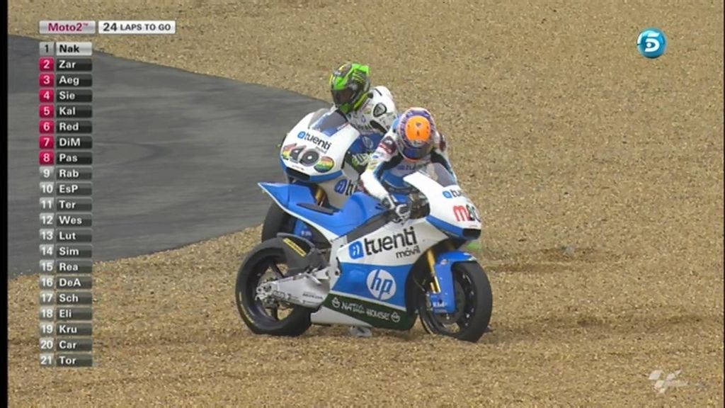 Pol Espargaró y Tito Rabat se cayeron en la carrera de Moto2