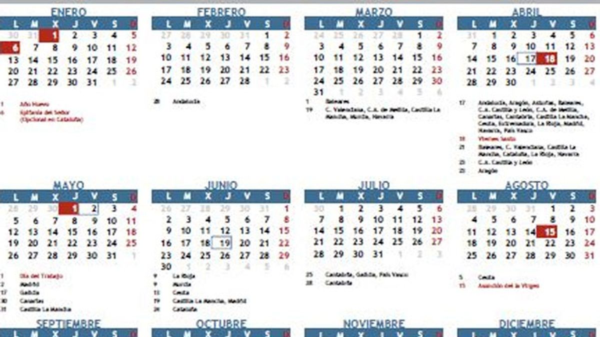 Calendario laboral 2014