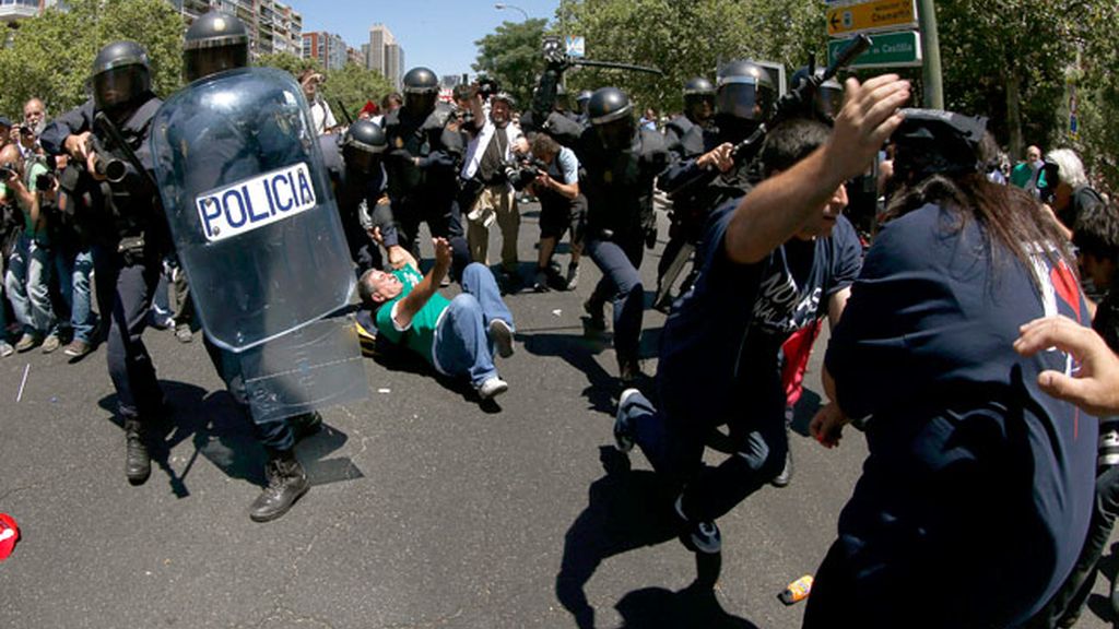 Carga policial contra los mineros en Madrid