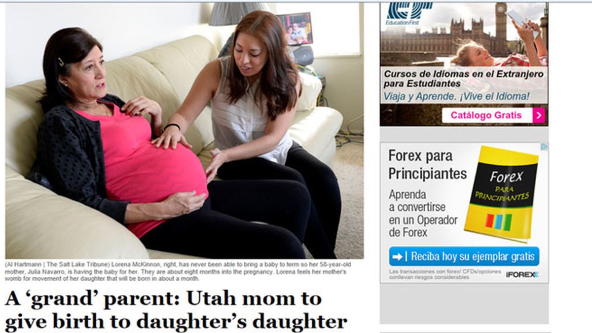 Una mujer de 58 años dará a luz a su nieto en Utah