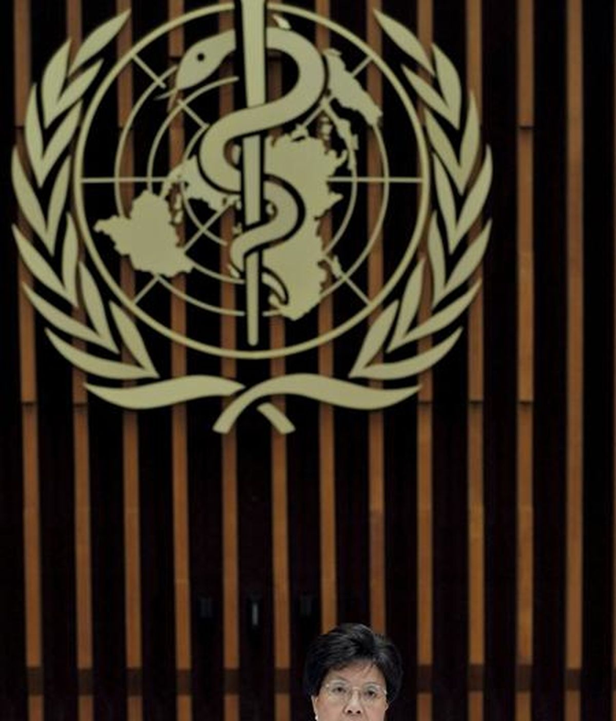 La directora general de la Organización Mundial de la Salud (OMS), Margaret Chan, fotografiada durante la rueda de prensa celebrada en la sede de este organismo en Ginebra, Suiza hoy jueves 11 de junio de 2009.La Organización Mundial de la Salud elevó hoy a 6 (máximo en la escala) el nivel de alerta por la gripe A, aunque precisó que se trata de "una pandemia moderada" a nivel global. EFE