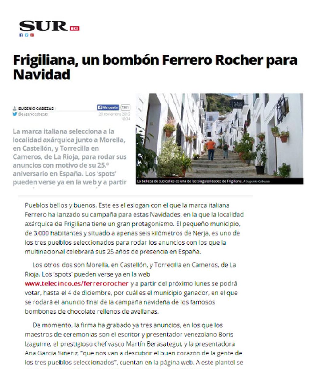 Medios locales y nacionales se hacen eco del 25 aniversario de Ferrero Rocher