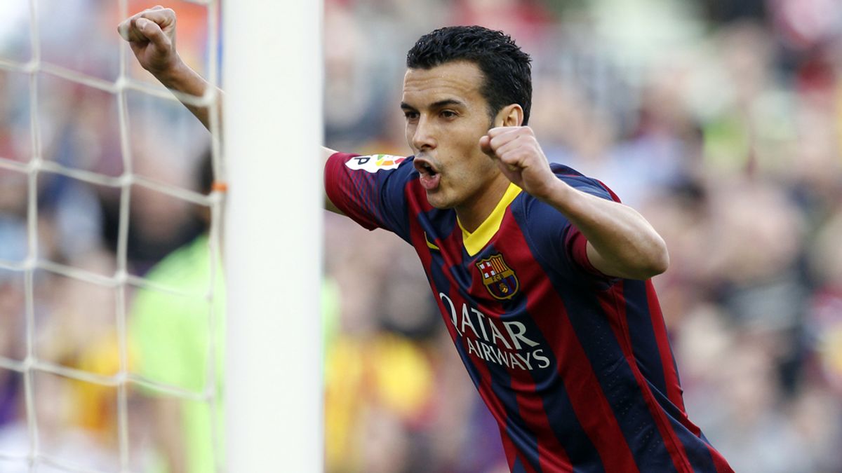 Pedro celebra un gol