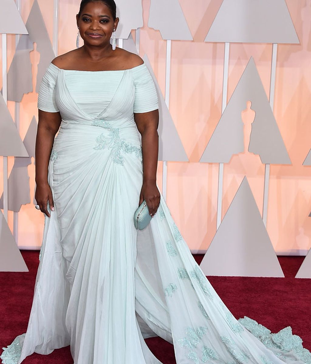 Octavia Spencer con vestido de Tadashi Shoji