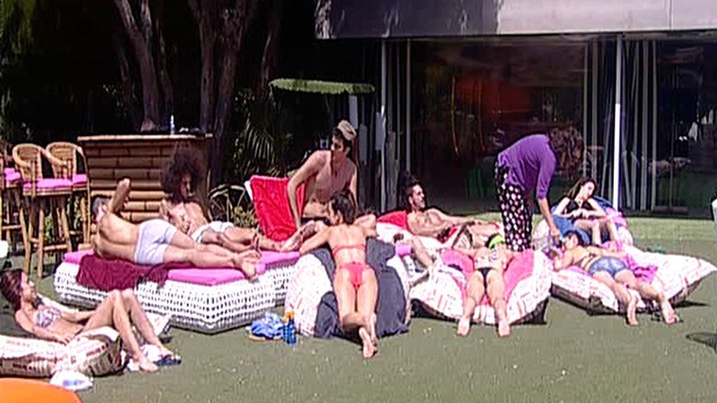 Disfrutando del sol en la terraza