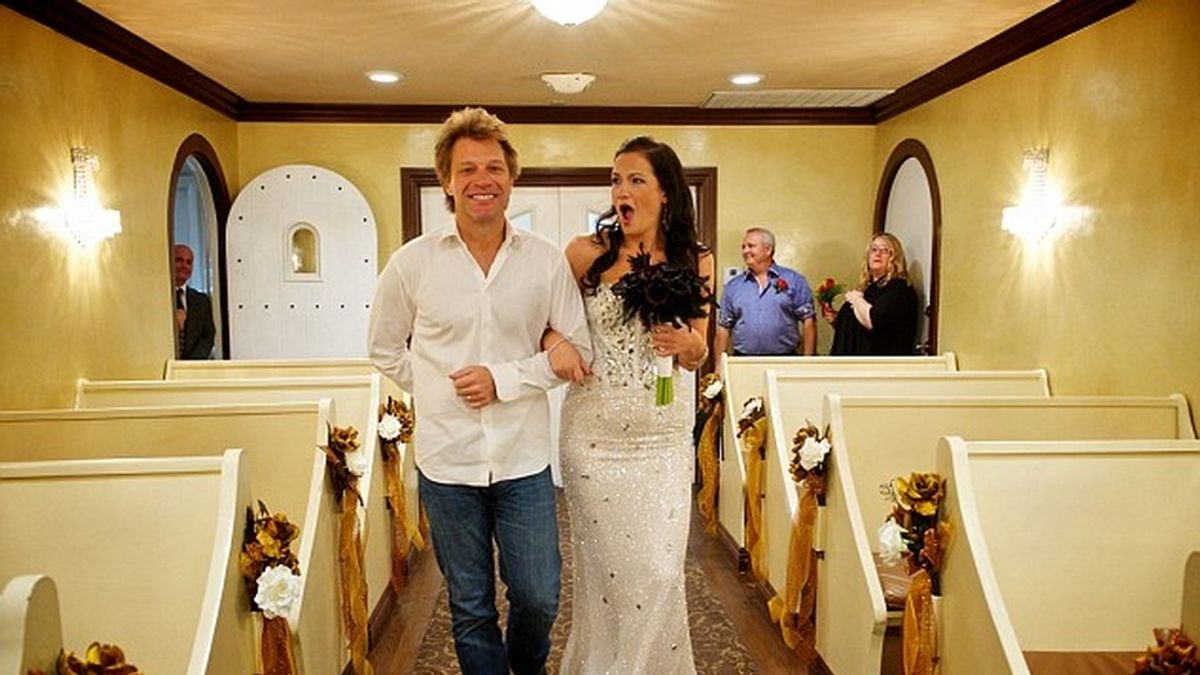 Bon Jovi,fan,altar,boda Las Vegas,