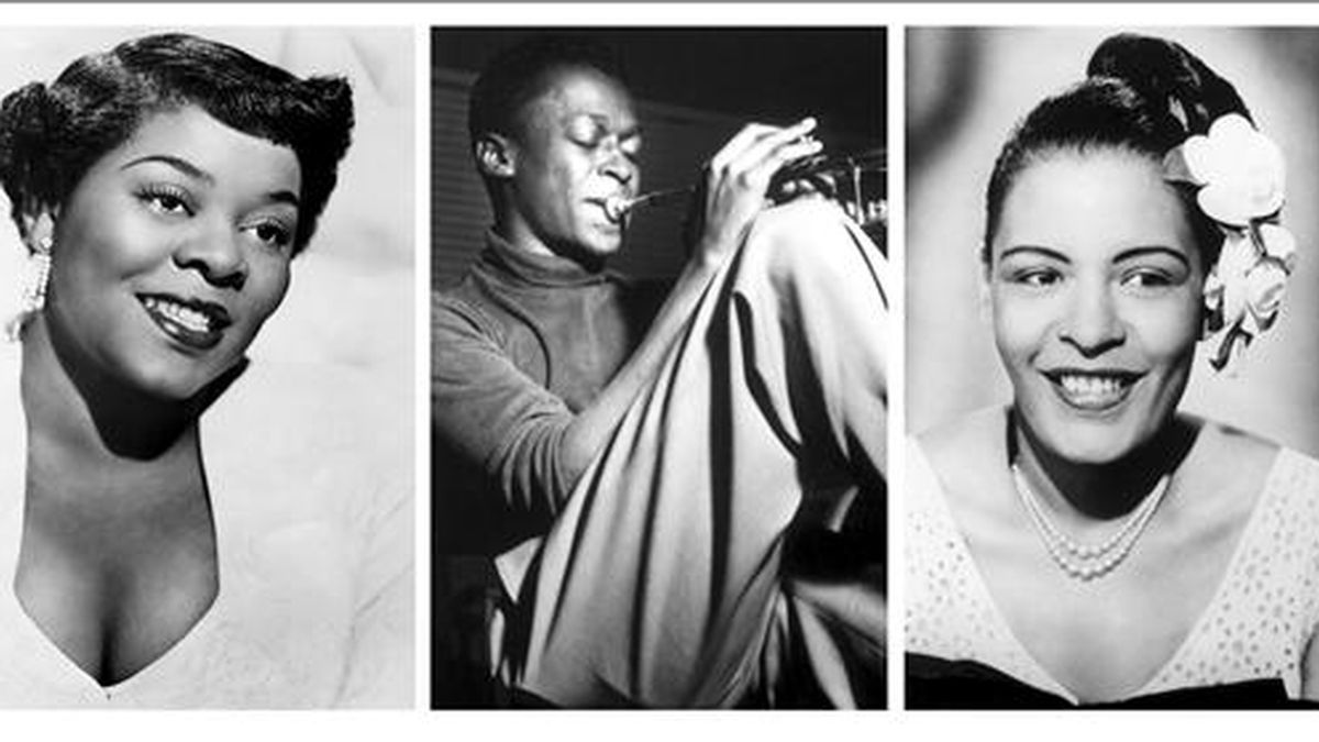Dinah Washington, Miles Davis y Billy Holiday (en el combo, i-d)), así como John Coltrane, Chet Baker, Jimmy Smith, Herbie Hancock, Wynton Marsalis, Dianne Reeves, Cassandra Wilson, Anita Baker o Al Green son algunos de los iconos del jazz que forman parte del sello Blue Note, que celebra su 70 aniversario. EFE