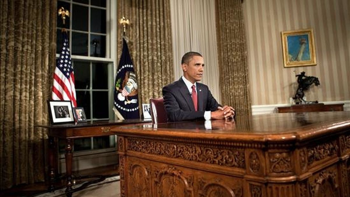 El presidente de Estados Unidos, Barack Obama, pronuncia un discurso, en la Casa Blanca en Washington D.C (EEUU), en el cual informó sobre el fin de la operación "Libertad" en Irak y la salida de las tropas estadounidenses de este país. EFE