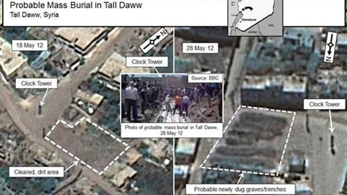 EEUU publica unas imágenes aéreas sobre una presunta fosa común en Hula