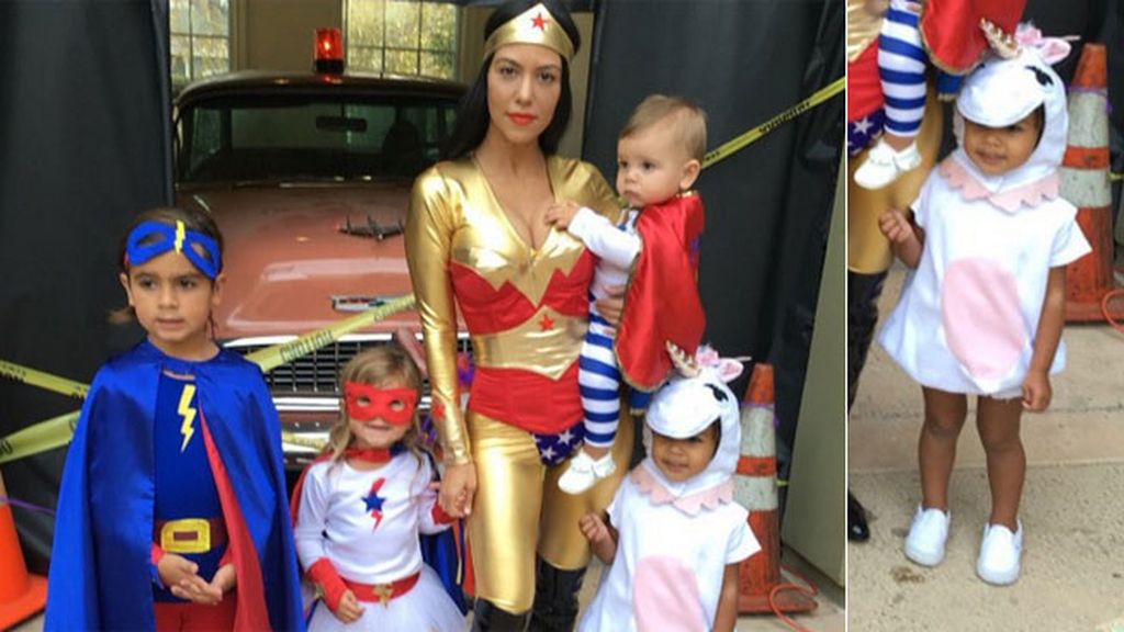 Kourtney Kardashian, sus hijos y su sobrina North West disfrazada de unicornio