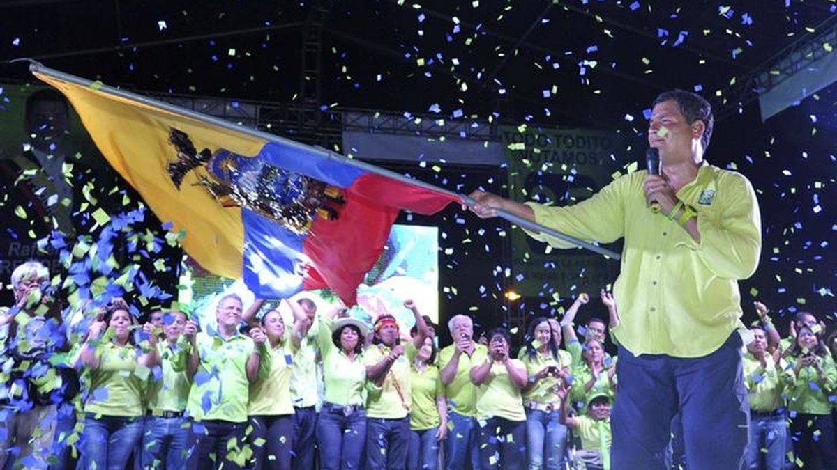 Rafael Correa cierra la campaña electoral en Guayaquil (Ecuador)