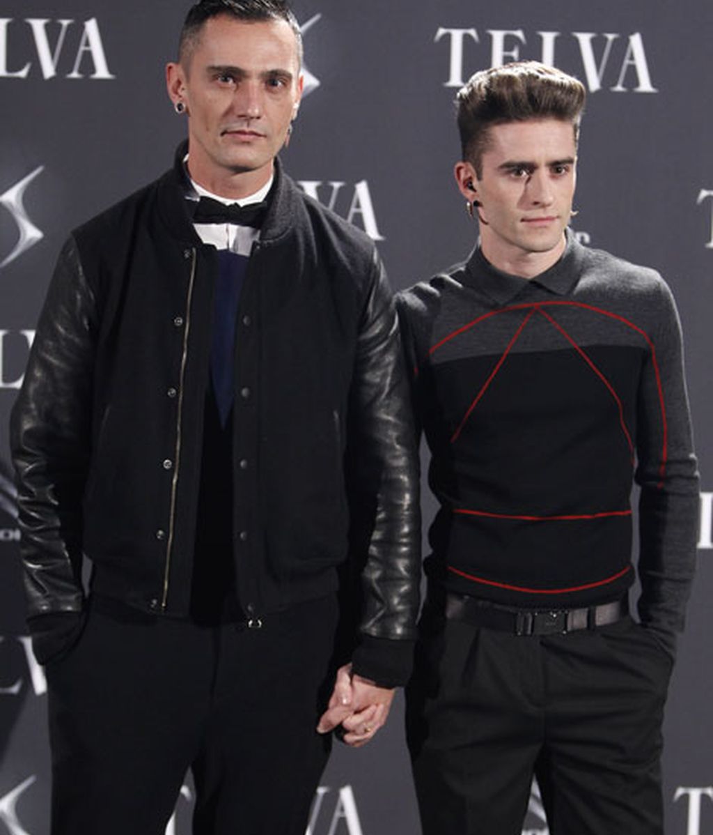 El diseñador David Delfín junto a Pelayo Díaz, vestidos de Dior Hombre