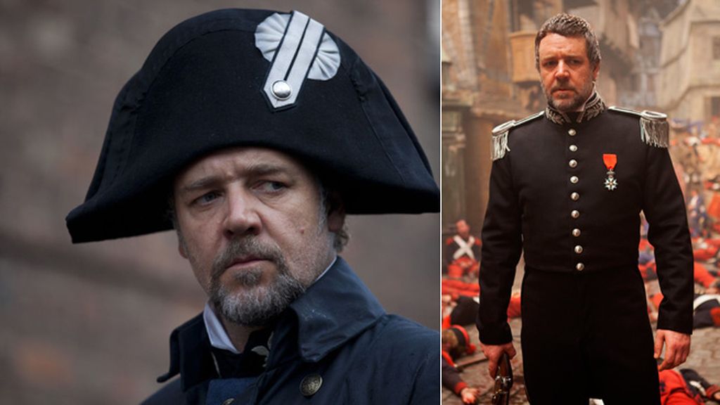 Según pasa la película, Javert va oscureciendo sus ropajes, al igual que palidece su alma