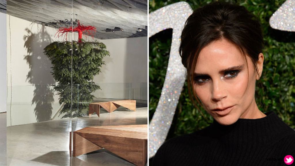 Victoria Beckham, la más original con un árbol al revés en su tienda en Londres