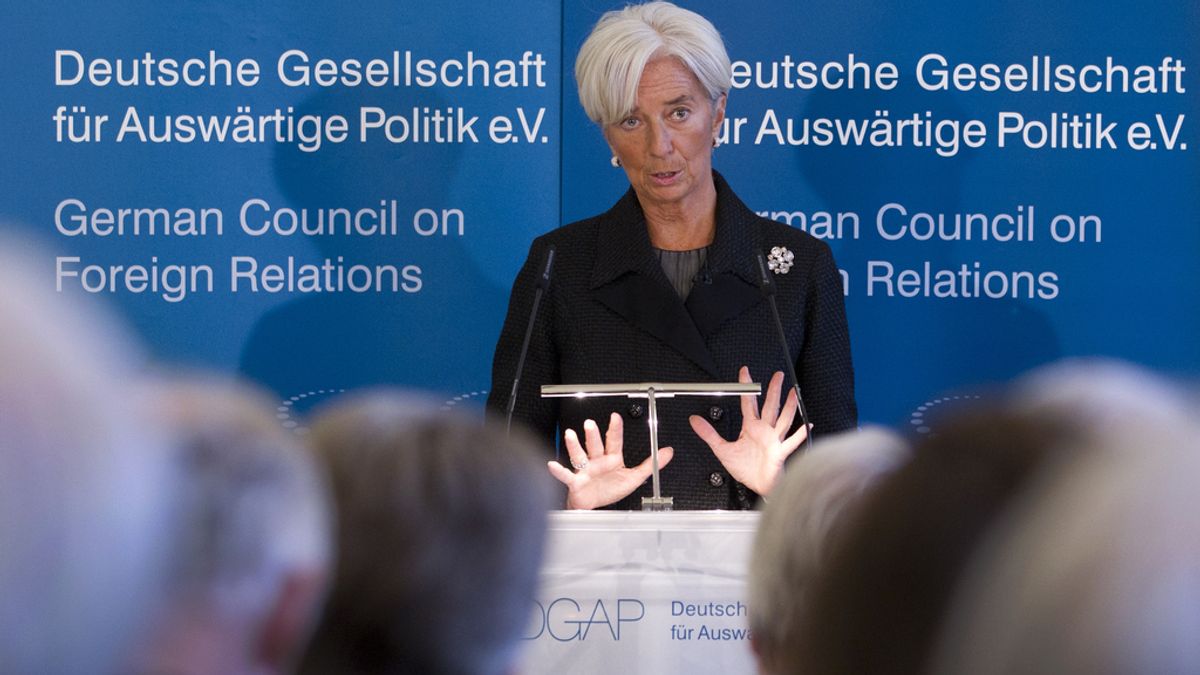 la directora gerente del Fondo Monetario Internacional (FMI), Christine Lagarde en Berlín