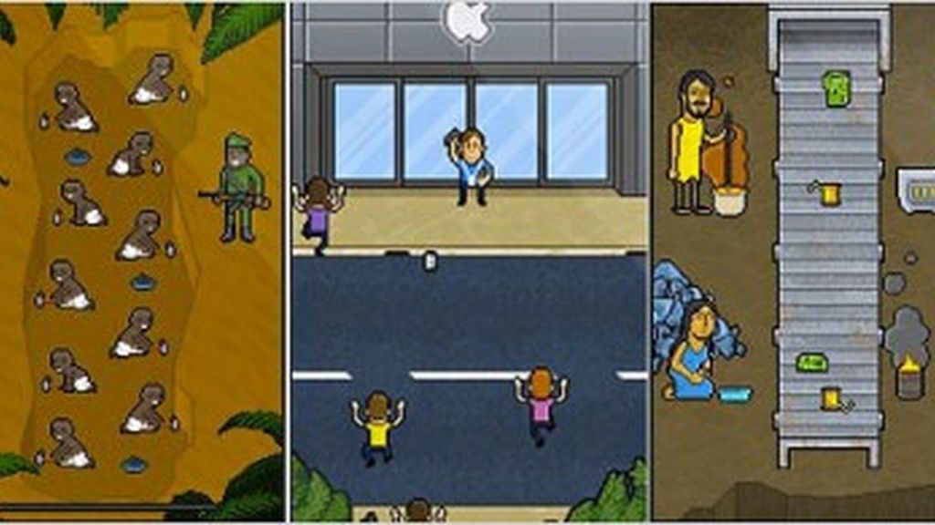 Phone Story, la aplicación ironizaba sobre la supuesta explotación de Apple a sus empleados en China y Africa. La compañía, sin embargo, la retiró de su tienda. Phone Story, la aplicación ironizaba sobre la supuesta explotación de Apple a sus empleados en China y Africa. La compañía, sin embargo, la retiró de su tienda.