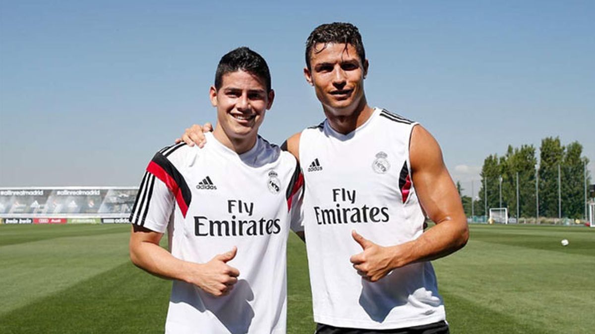 Cristiano Ronaldo y James Rodríguez se ejercitan en la Ciudad Deportiva