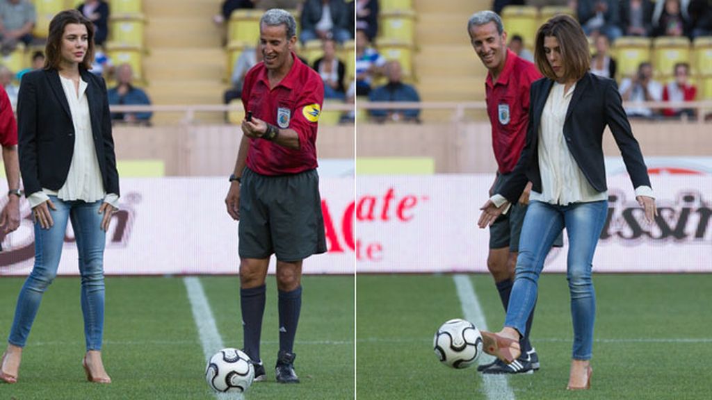 ¿Qué hace Carlota Casiraghi con Alonso y Djokovic en un campo de fútbol?