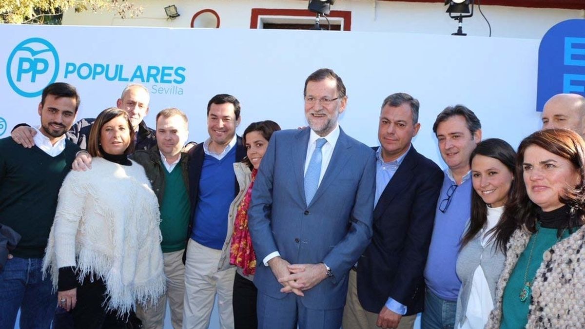 El presidente del Gobierno, Mariano Rajoy, en un acto de precampaña en Sevilla