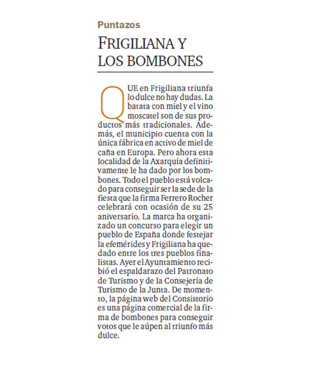 Medios locales y nacionales se hacen eco del 25 aniversario de Ferrero Rocher