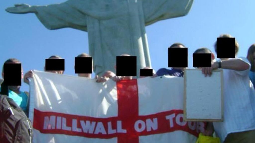 Los hinchas del Millwall bajo el Cristo del Corcovado