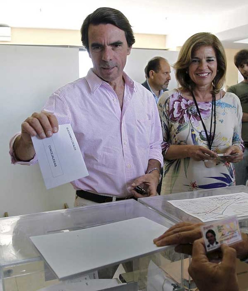 Jose María Aznar con su mujer, Ana Botella