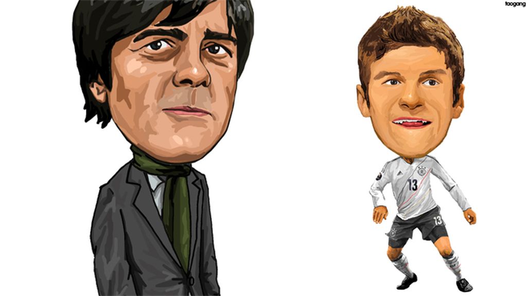 Joachim Loew y Thomas Muller (Alemania)