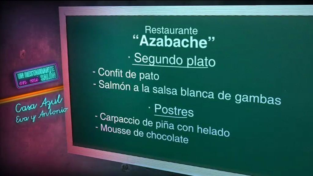 El menú del restaurante 'Azabache'