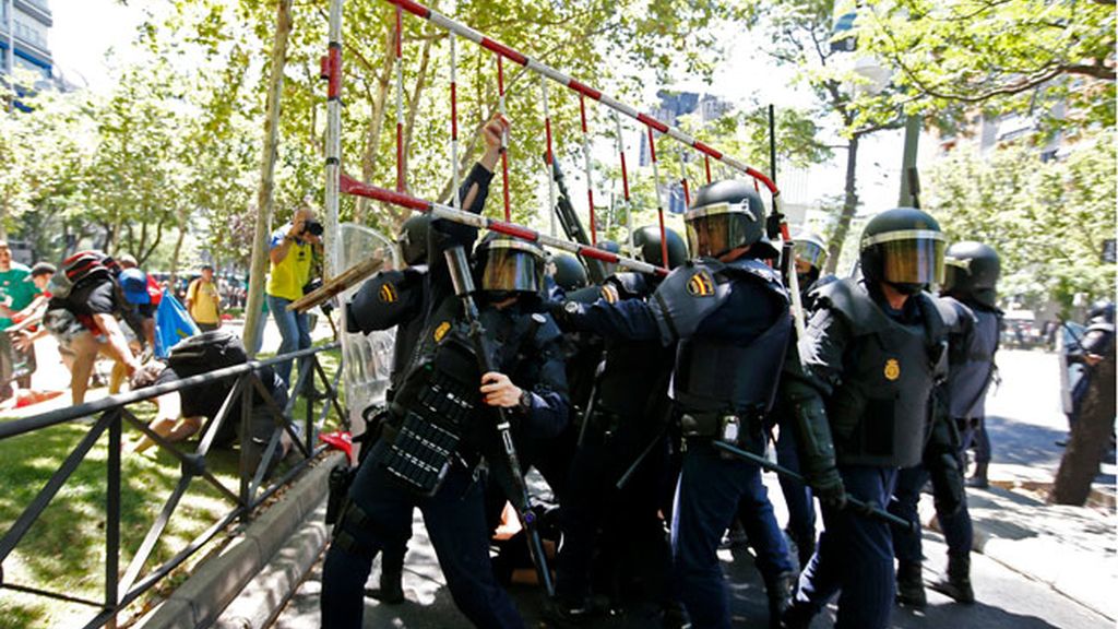 Carga policial contra los mineros en Madrid