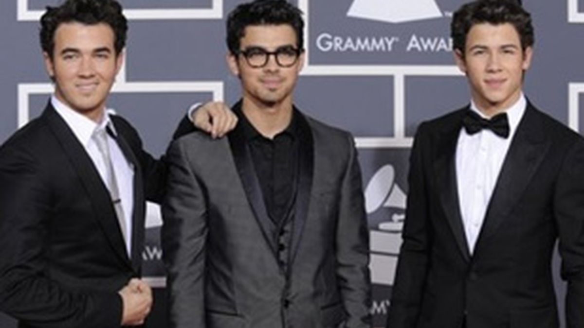 Los Jonas Brothers en los premios Grammy. Los hermanos no acudieron a la gala de los premios NME. Foto: AP/Archivo