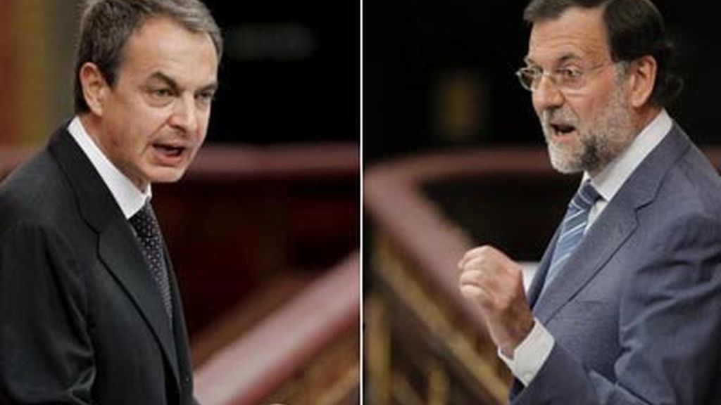 El presidente del Gobierno, José Luis Rodríguez Zapatero, y el líder del PP, Mariano Rajoy.