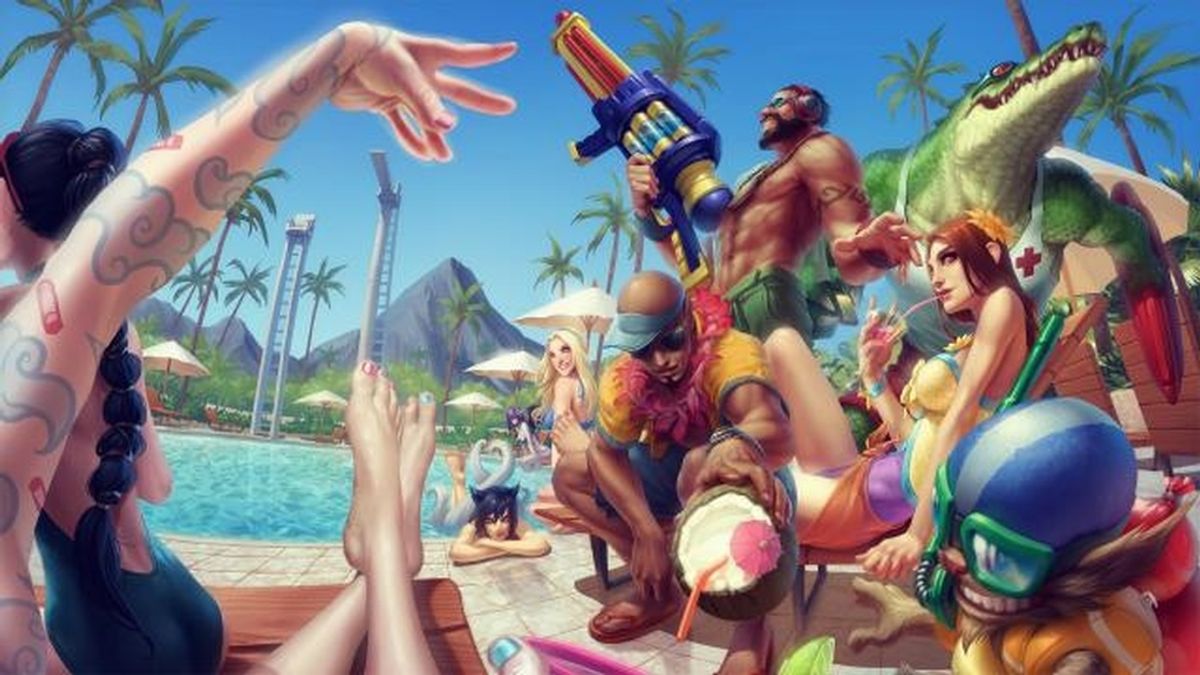 pool party, fiesta piscina, league of legends, vjuegos